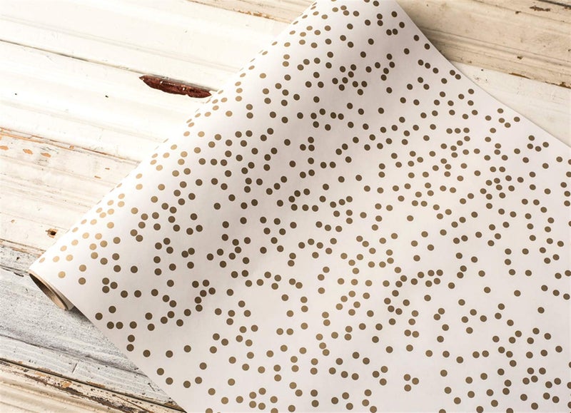 Hester & Cook Gold Confetti Paper Table Runner 25' American Made - Image 1